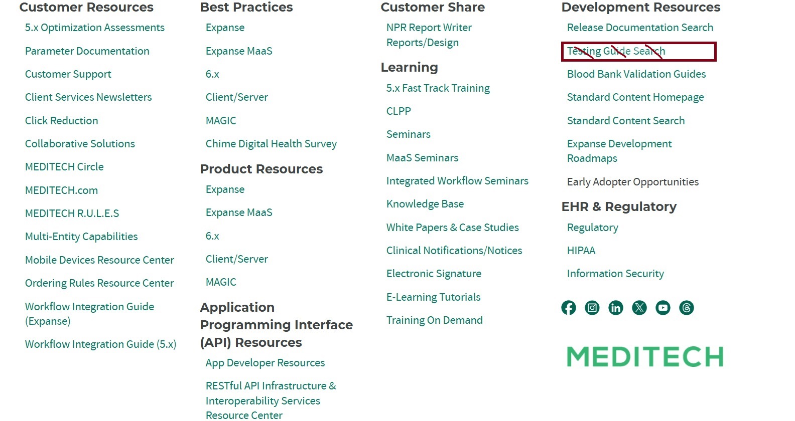 Testing Guide Search Archival