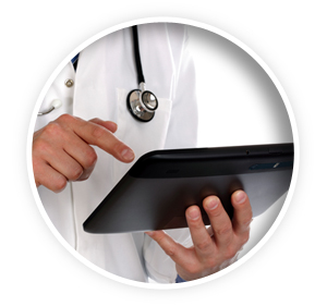 Physician on a tablet
